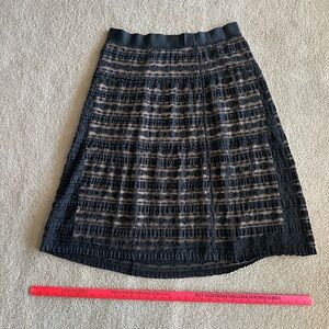 Max Studio Black Lace Elastic Waist Plus Size Skirt